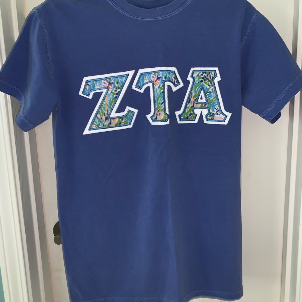 Zeta Tau Alpha block letter tshirt